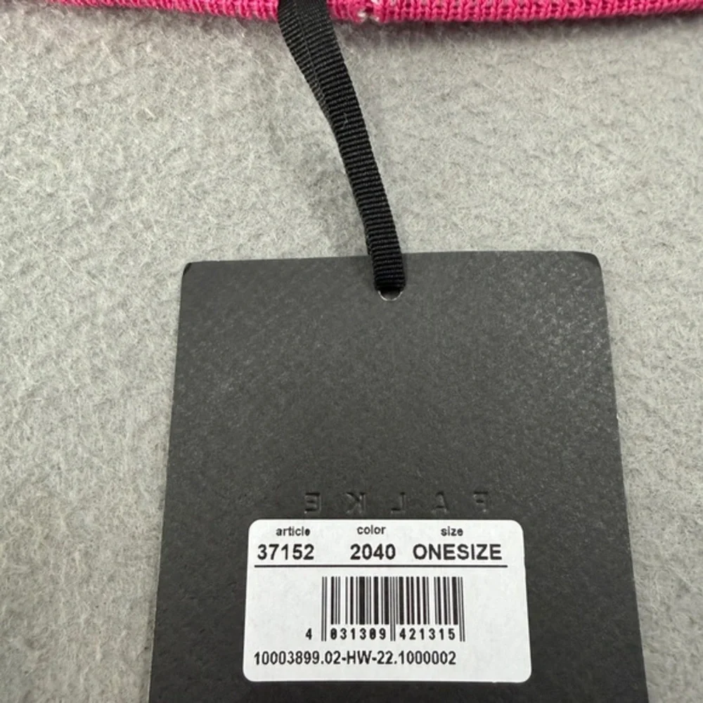Falke Germany Beanie Hat‎ Unisex Pink Ski Logo Merino Wool Blend Ribbed Sporty